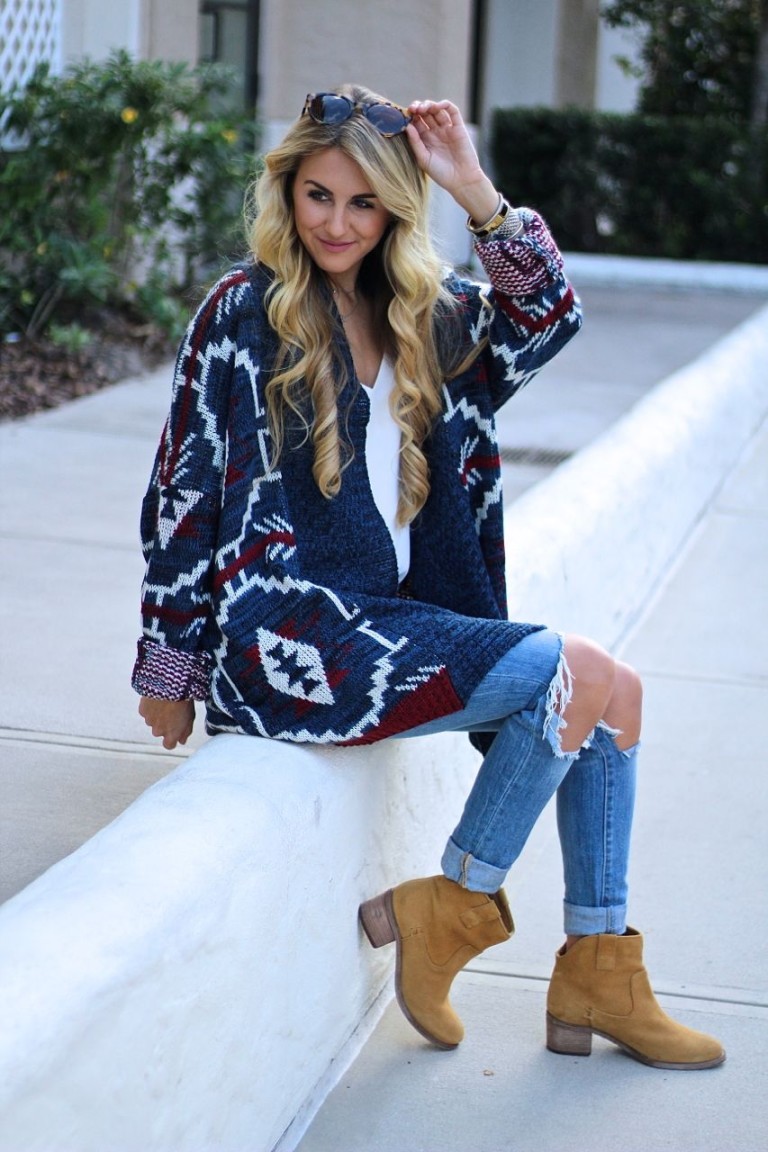 Oversized cardigan and rolled up denim - Sweet Tea with MadiSweet Tea ...